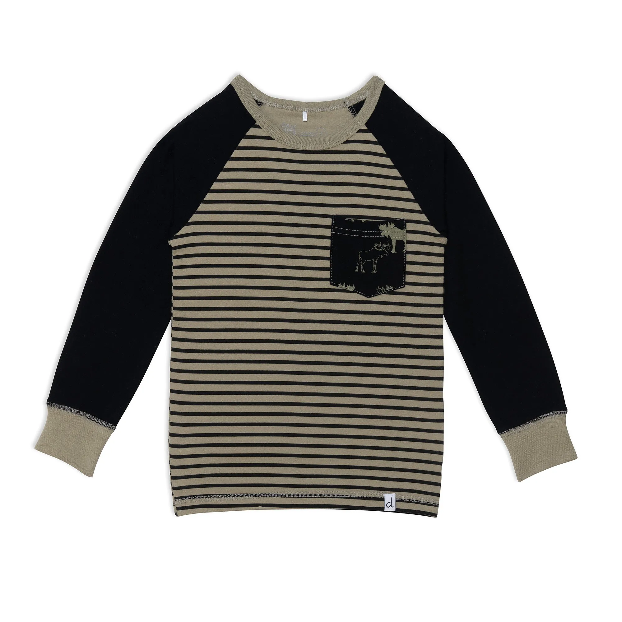 2 Piece Boys Moose Striped Pajamas