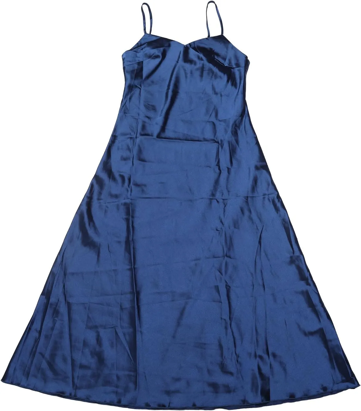 Allegra K Satin Sleeveless Dresses for Women's V Neck Spaghetti Strap Evening Party Silky Maxi Dress