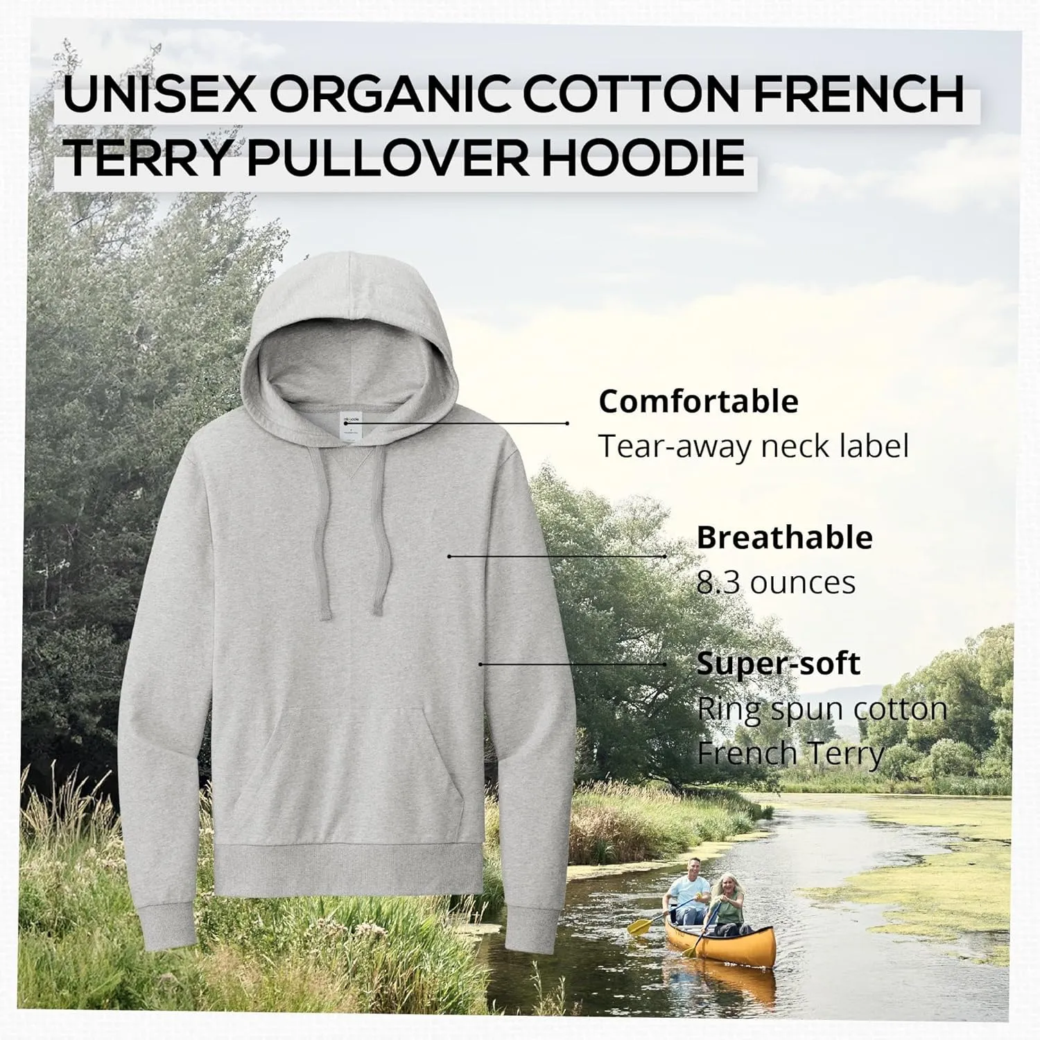 Allmade Unisex Organic French Terry Pullover Hoodie