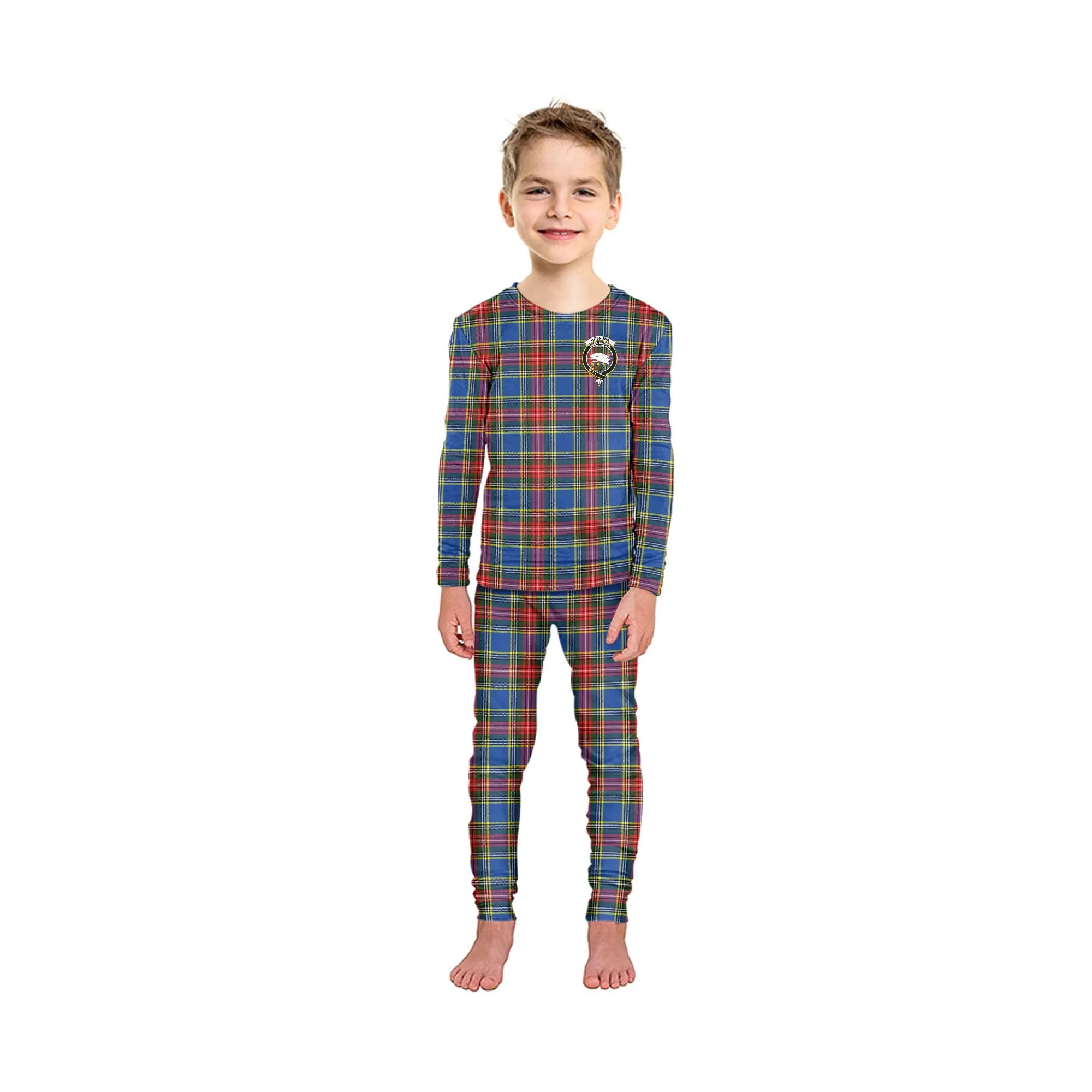 Bethune Tartan Pajamas Family Set with Family Crest