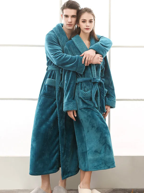 Comfortable Solid Bandage Pajama Robe