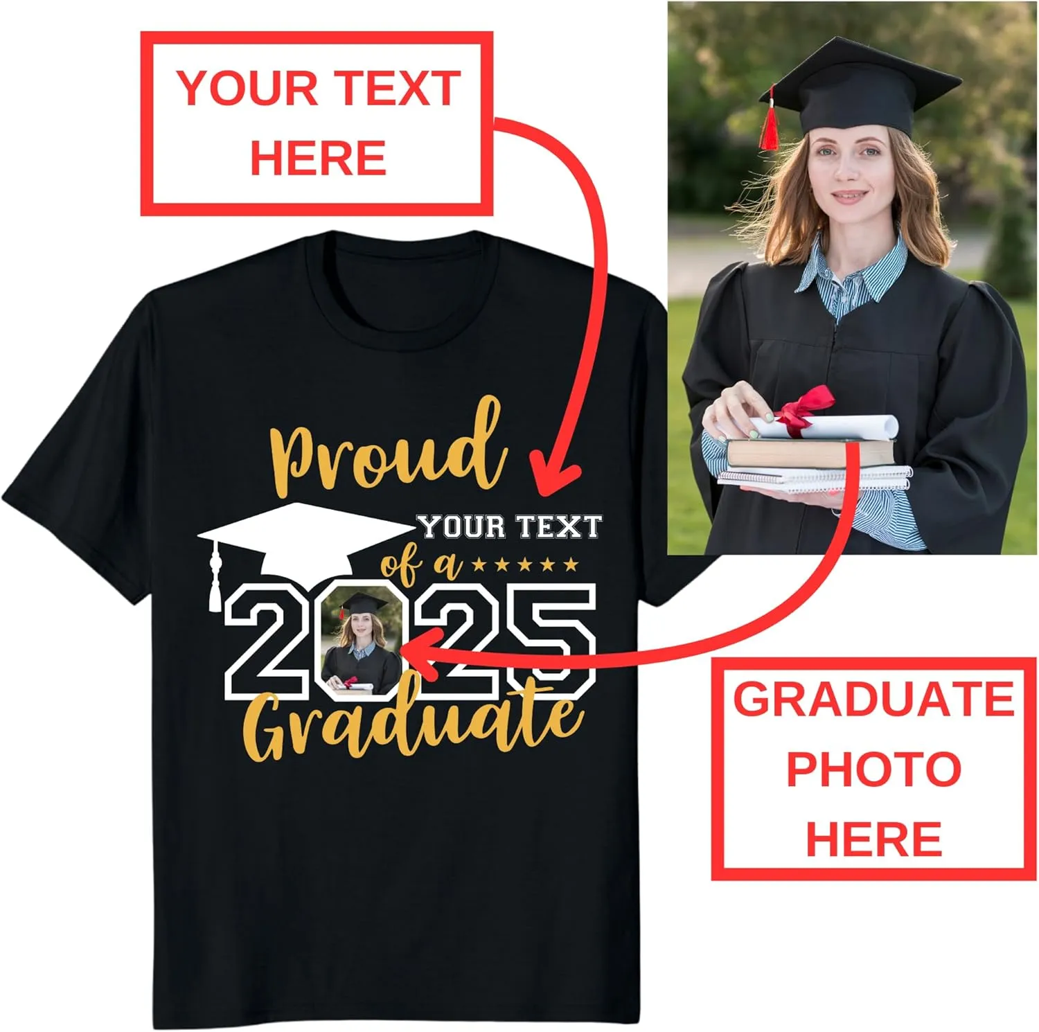 Custom Photo Graduation Shirts, Class of 2025 Family Graduation T-Shirt, Proud Family Graduation Tee, Graduate T Shirts