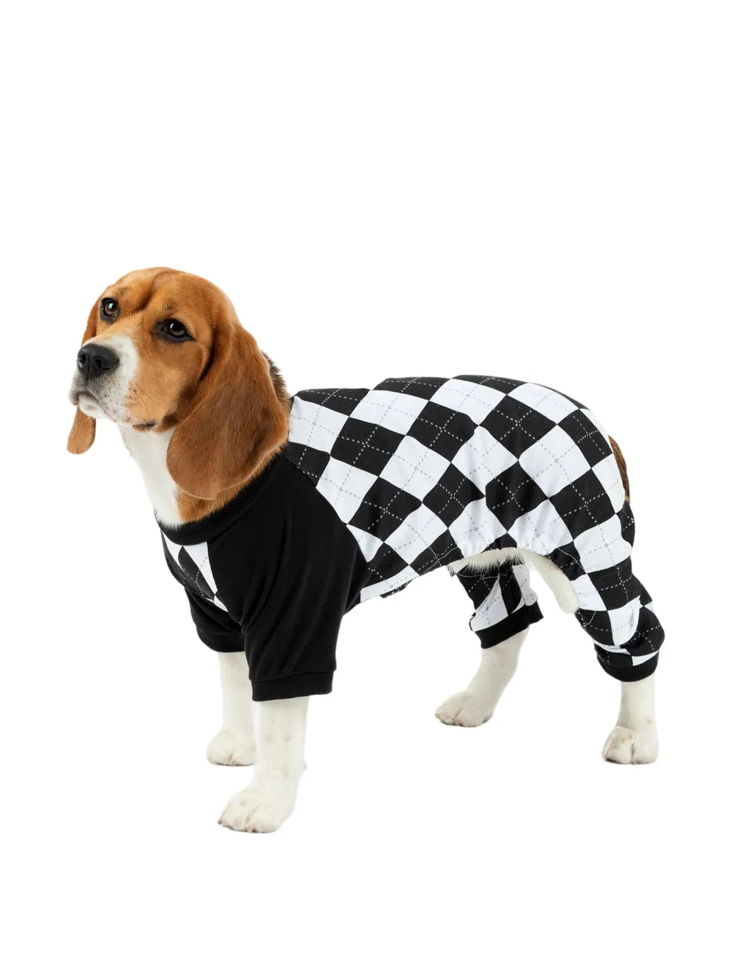Dog Black & White Argyle Pajamas