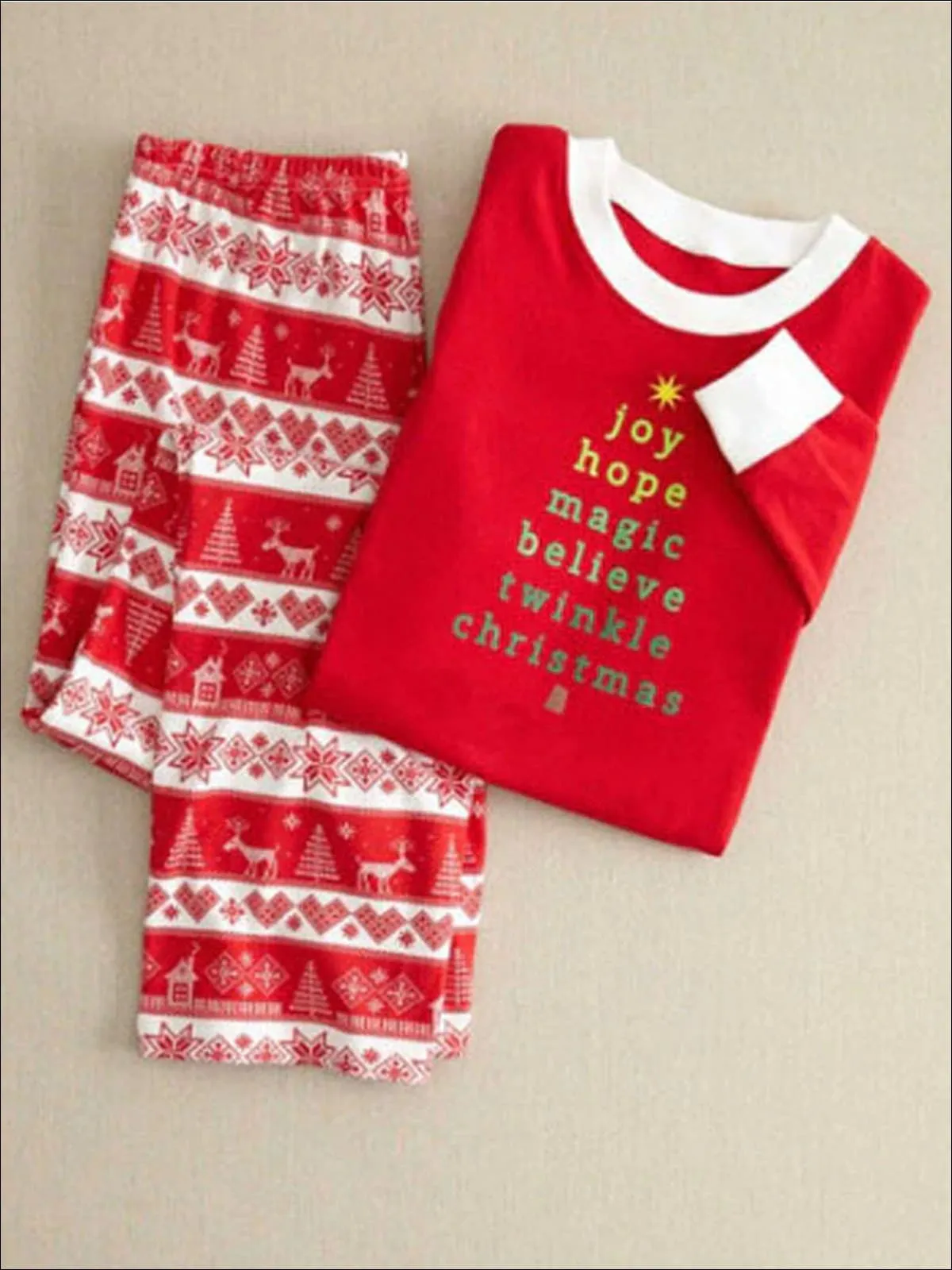 Family Red Christmas Print Pajama Set