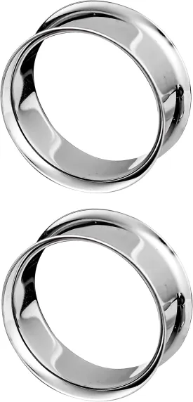 Forbidden Body Jewelry Ear Gauges, Ear Tunnels, Tunnels For Ears, Surgical Steel Mirror Finish Double Flared Tunnel Plug Earrings