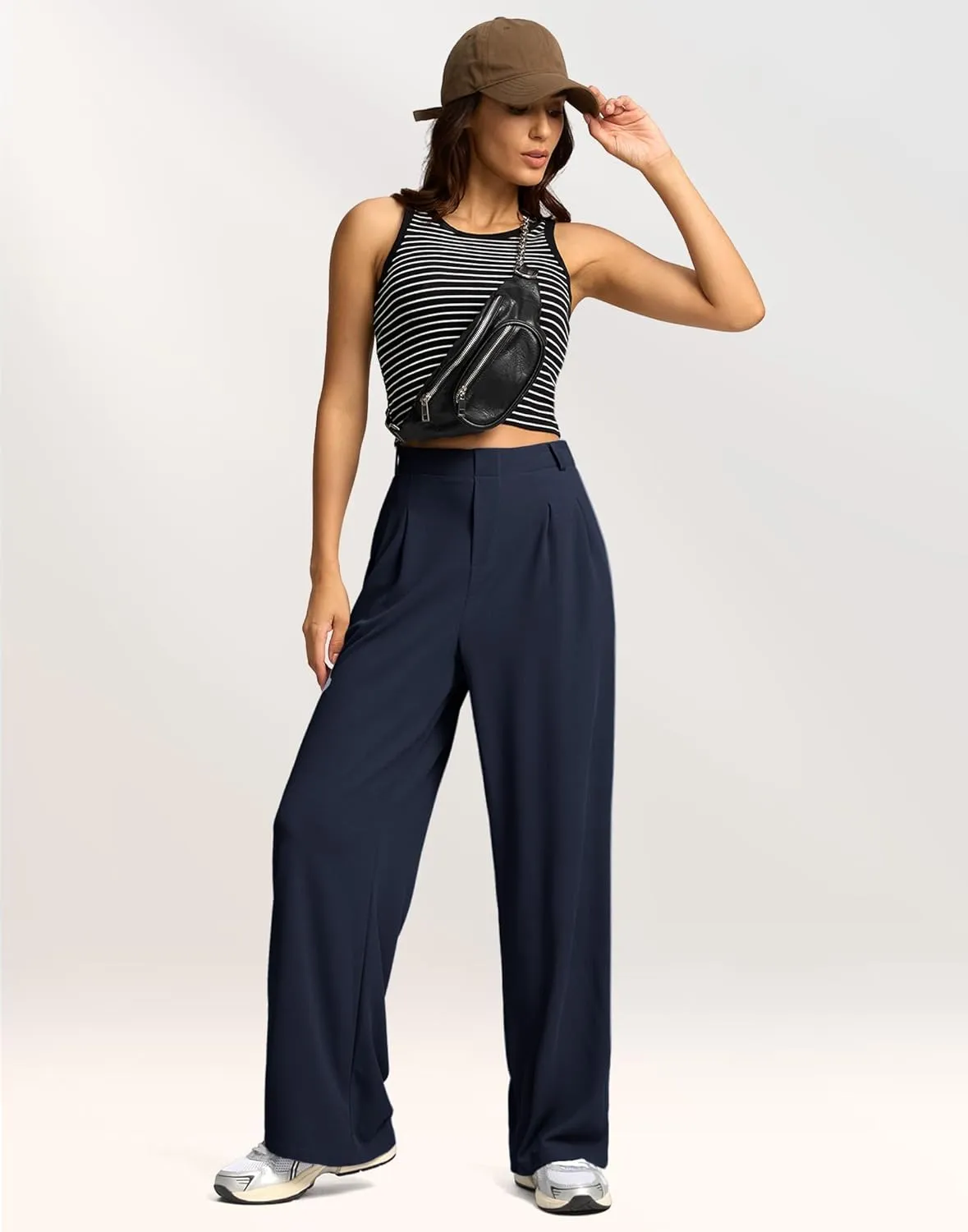 G Gradual Women's Wide Leg Pants High Waisted Waffle Knit Business Casual Slacks 2025 Office Dress Trousers Pants for Women