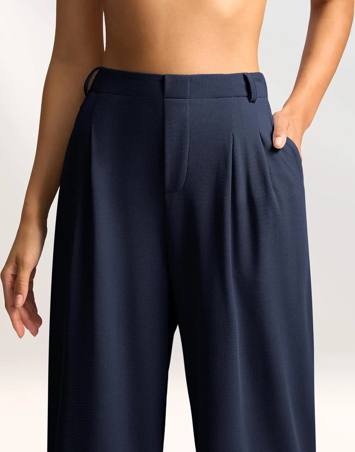 G Gradual Women's Wide Leg Pants High Waisted Waffle Knit Business Casual Slacks 2025 Office Dress Trousers Pants for Women