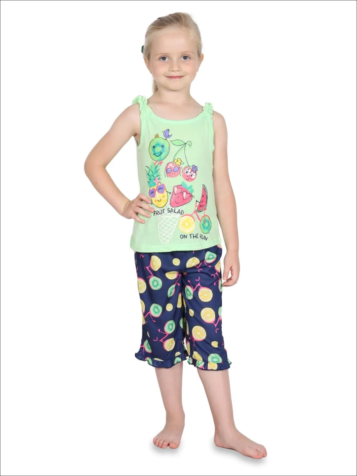 Girls' Big Girls' Fruit Salad 3 Piece Pajama Set