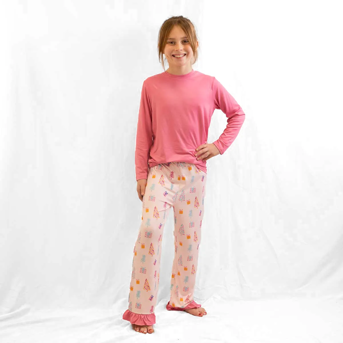 Girls Twinkle Tree Ruffle Pant PJ Set
