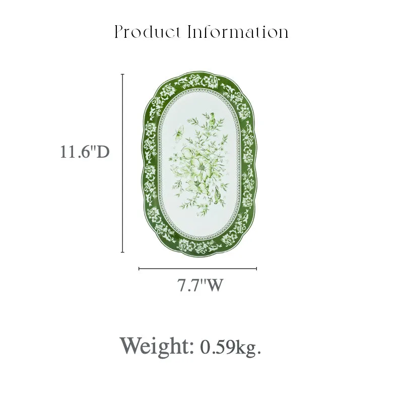 Green Flower Patterned Dinnerware