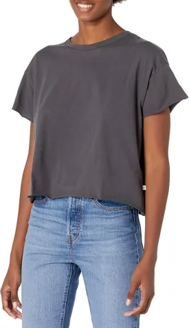 HonestBaby Short Sleeve Boxy T-Shirts Crew Neck Tees Comfy Fit 100% Organic Cotton for Women