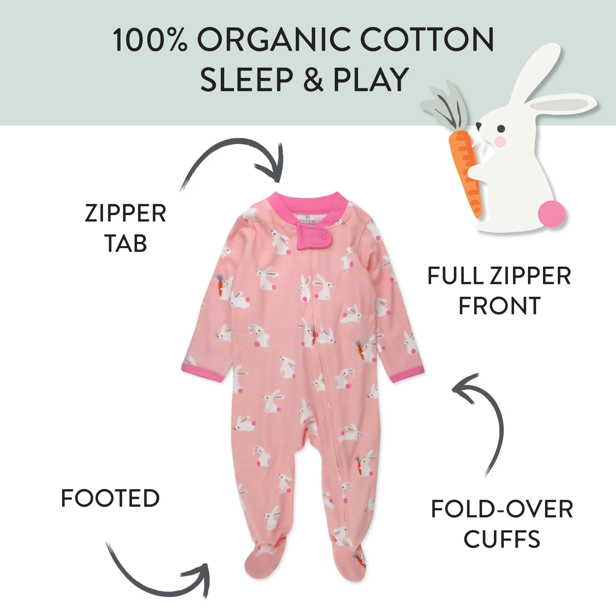 HonestBaby: Sleep & Play Jumpsuit with a Footed Pajamas -Organic Cotton