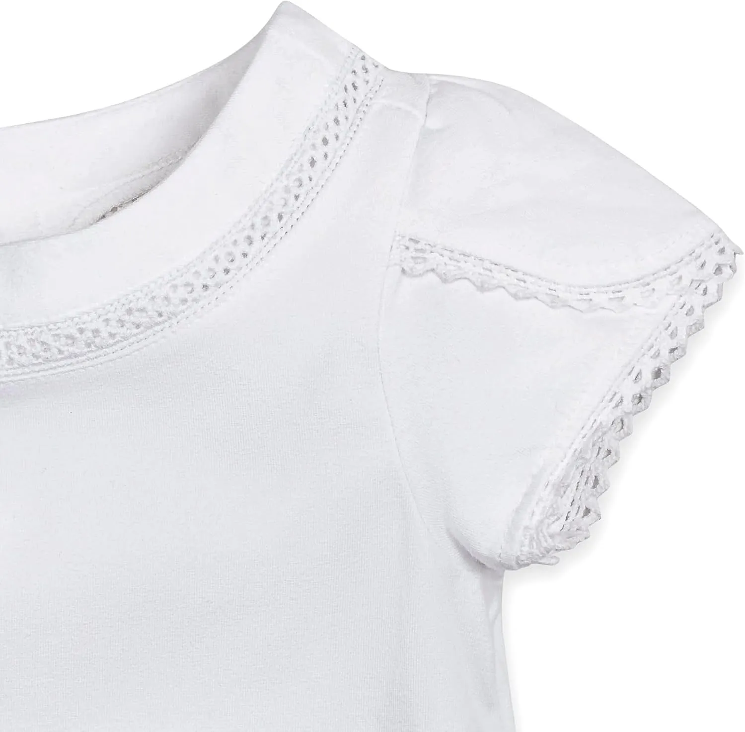 Hope & Henry Girls' Short Sleeve Flutter Sleeve Knit Top