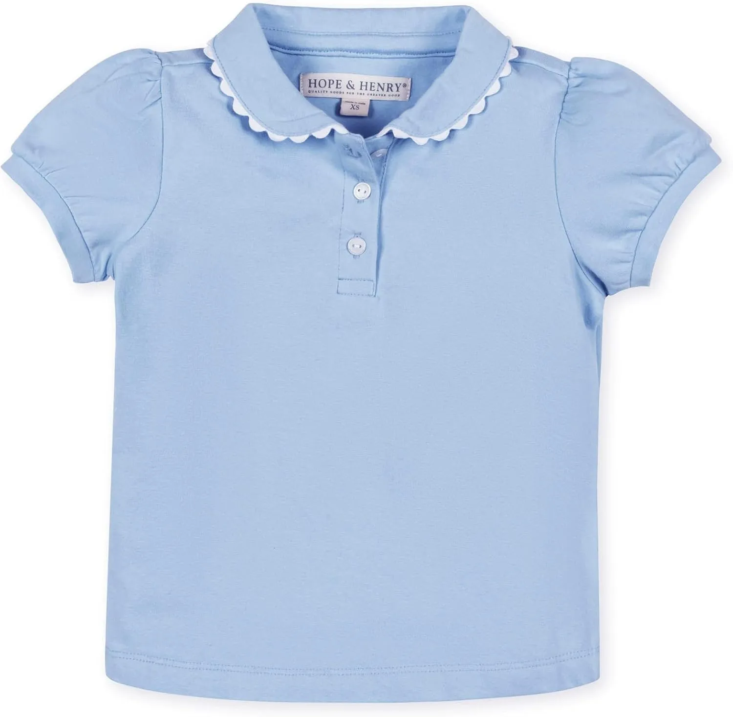 Hope & Henry Girls' Short Sleeve Flutter Sleeve Knit Top