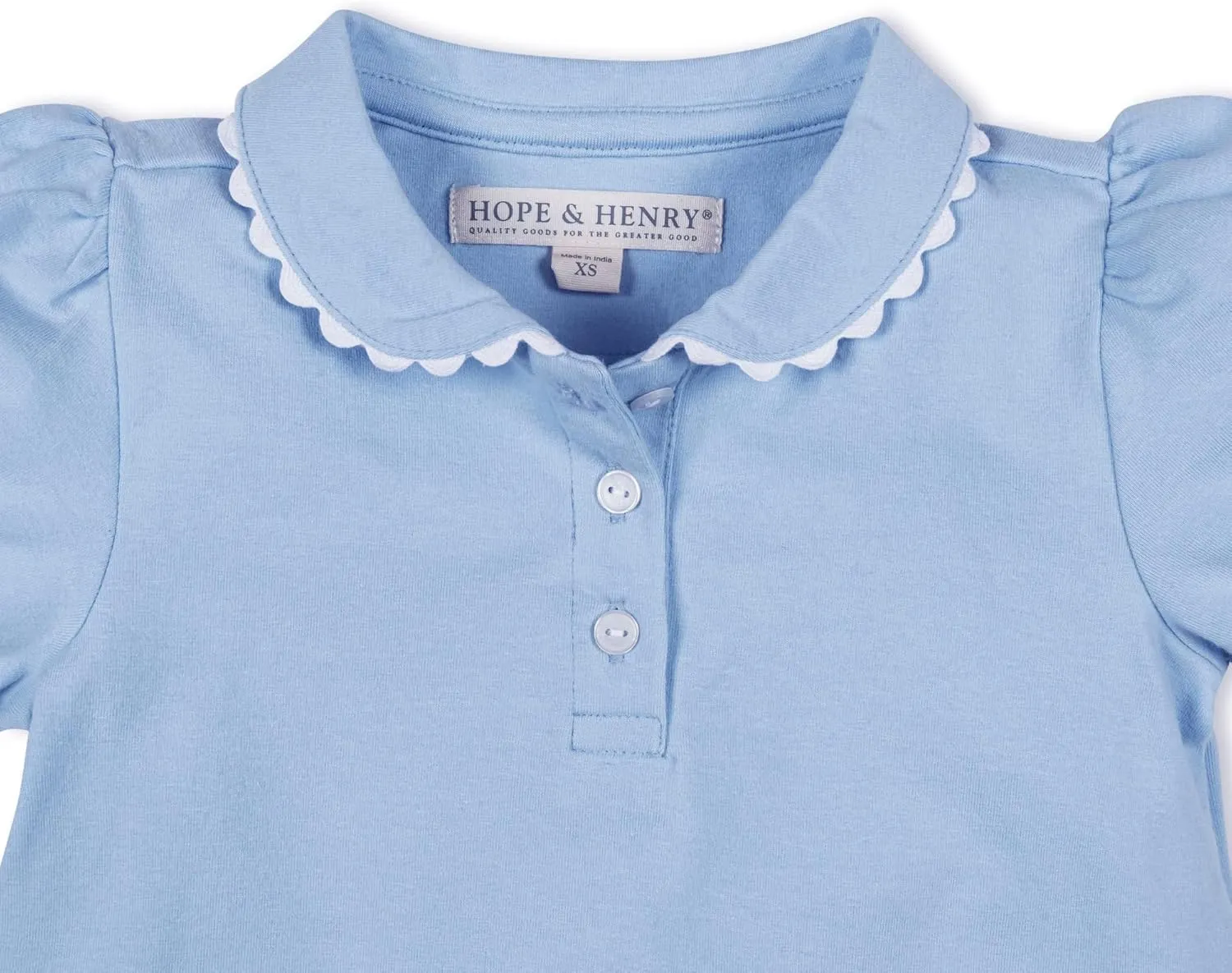 Hope & Henry Girls' Short Sleeve Flutter Sleeve Knit Top