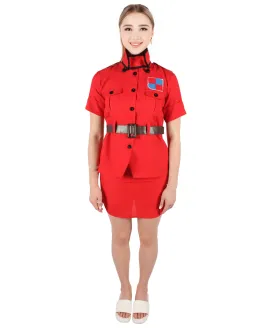 HPO Adult Women's Santa Cute Red & White Pajama Costume I Suitable for Halloween I Flame-retardant Synthetic Fabric