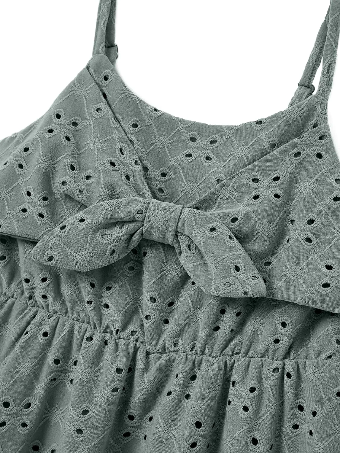 IFFEI Mommy and Me Matching Dresses Womens Eyelet Lace Midi Sundress Sleeveless Summer Dress for Casual Holiday Outfits