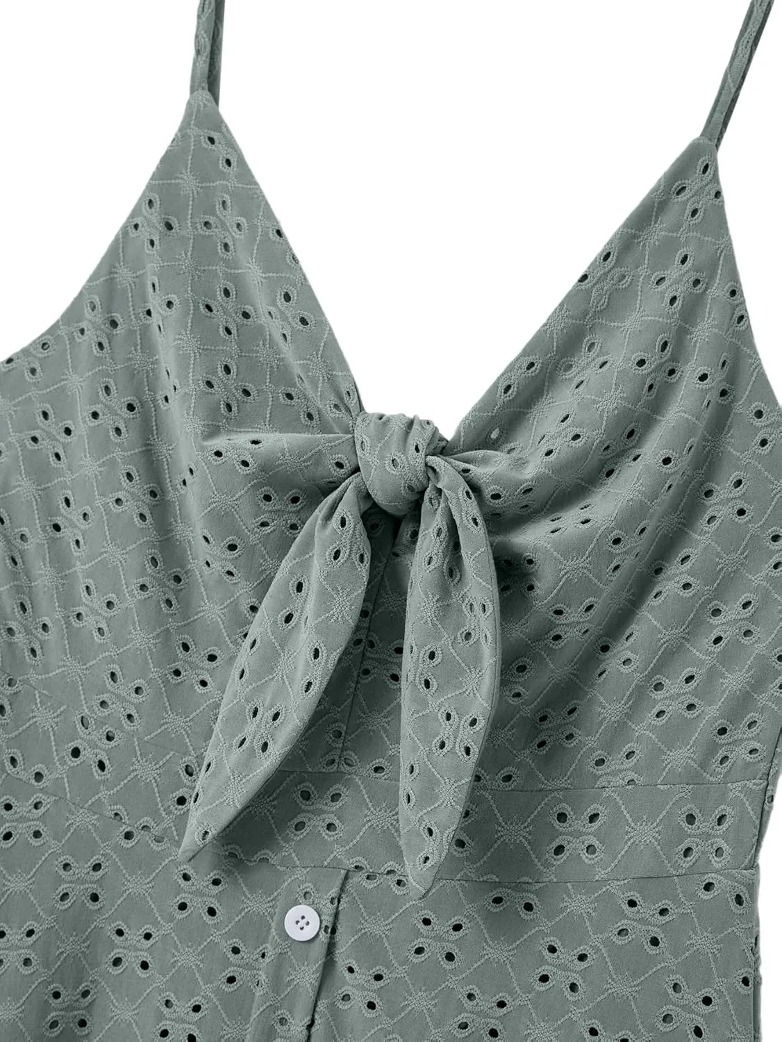 IFFEI Mommy and Me Matching Dresses Womens Eyelet Lace Midi Sundress Sleeveless Summer Dress for Casual Holiday Outfits
