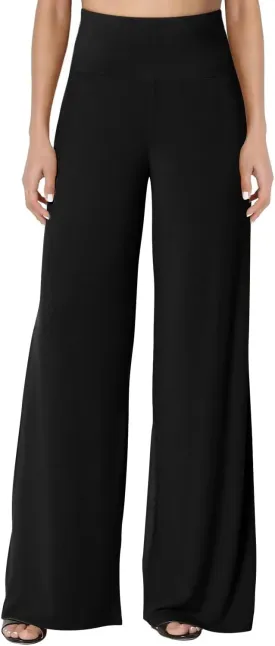 JZC Women's Palazzo Lounge Pants Stretchy Wide Leg Casual Pants Comfy High Waist Flowy Pants S-3XL