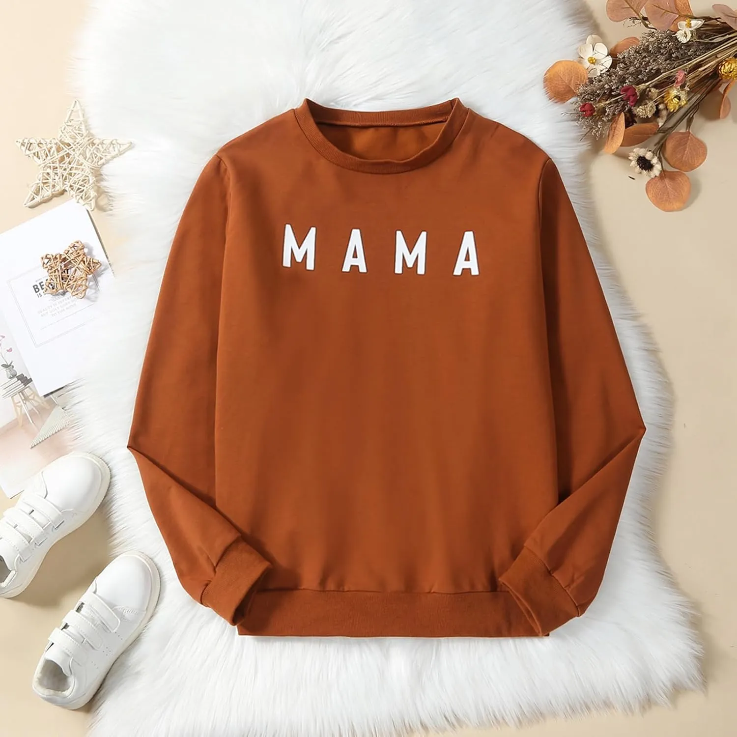 Karwuiio Mommy and Me Family Matching Outfits Halloween Pumpkin Print Sweatshirt Long Sleeve Pullover Tops