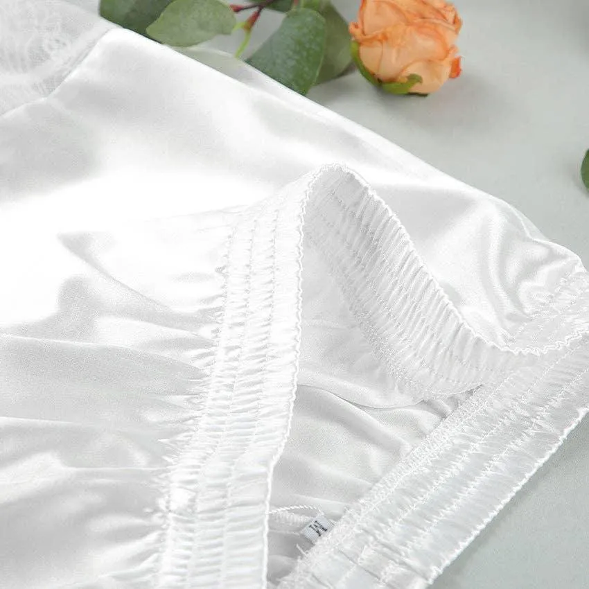 Ladies White Lace Top and Loose Short Paja Set 2S525B