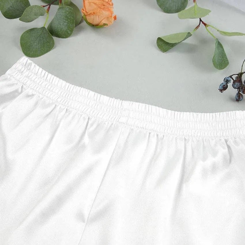 Ladies White Lace Top and Loose Short Paja Set 2S525B