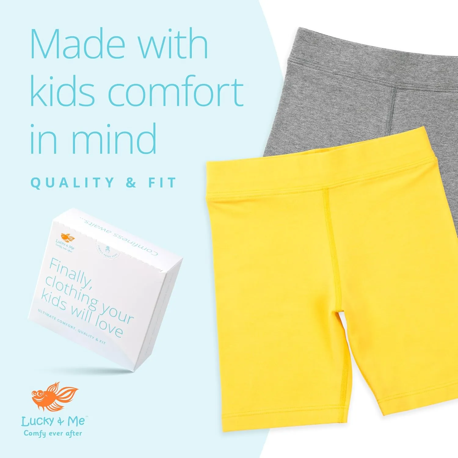 Lucky & Me | Kylie Girls Organic Cotton Bike Shorts | Tagless with Good Coverage (3-Pack)