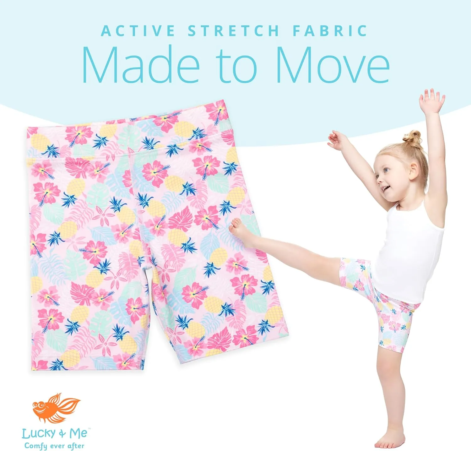 Lucky & Me | Kylie Girls Organic Cotton Bike Shorts | Tagless with Good Coverage (3-Pack)