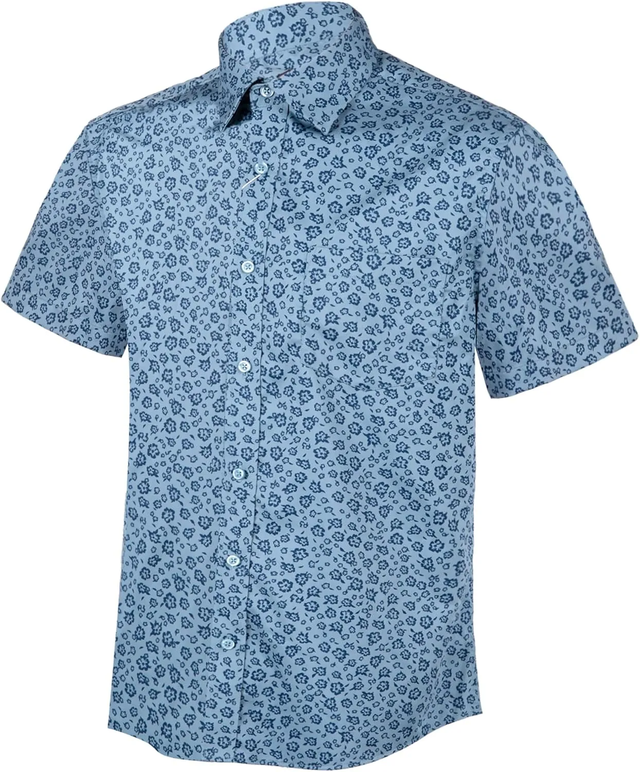 Men's Hawaiian Orchid Floral Print Shirt Short Sleeve Regular Fit Cotton Button Down Tropical Holiday Beach Casual Shirts