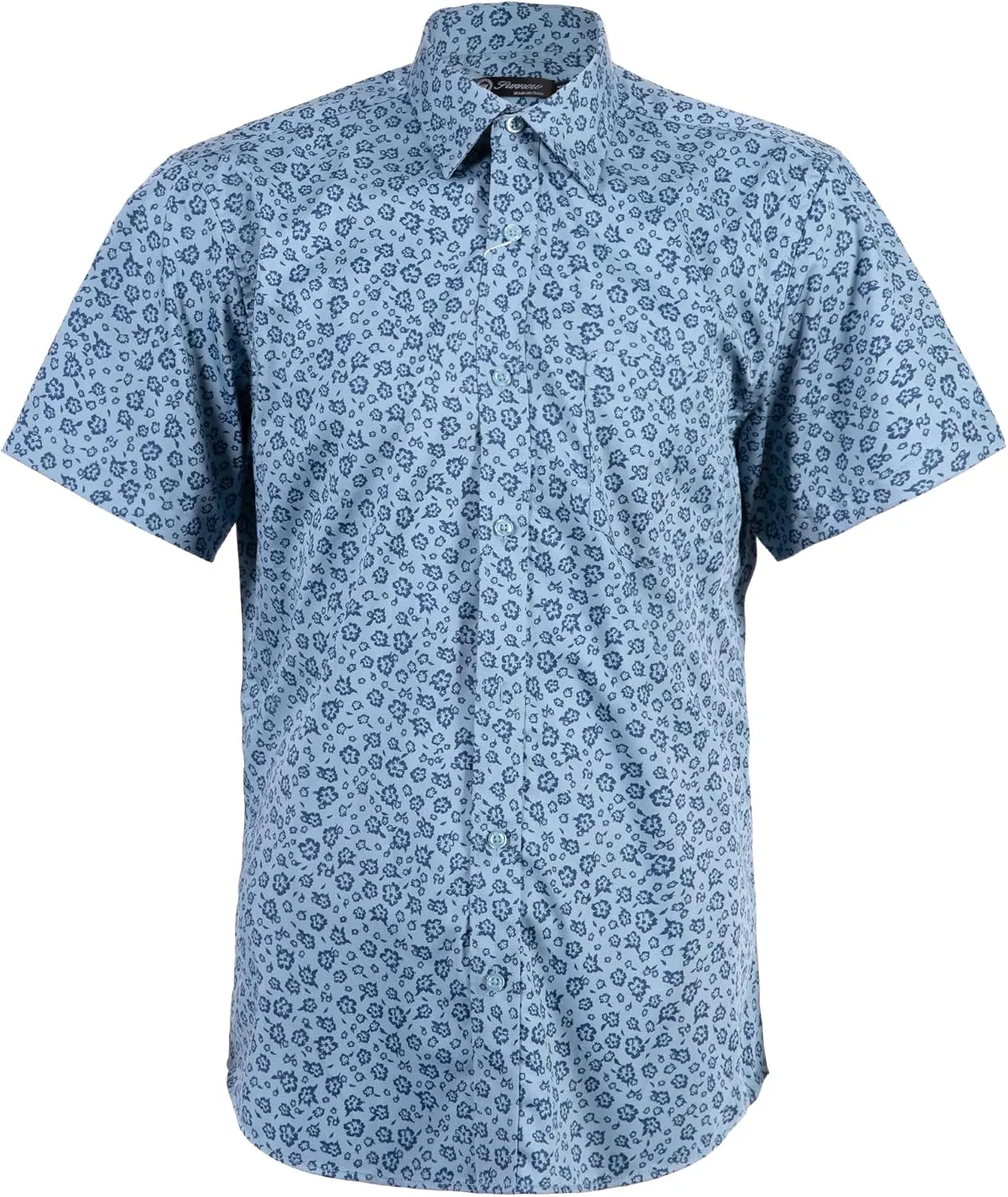 Men's Hawaiian Orchid Floral Print Shirt Short Sleeve Regular Fit Cotton Button Down Tropical Holiday Beach Casual Shirts