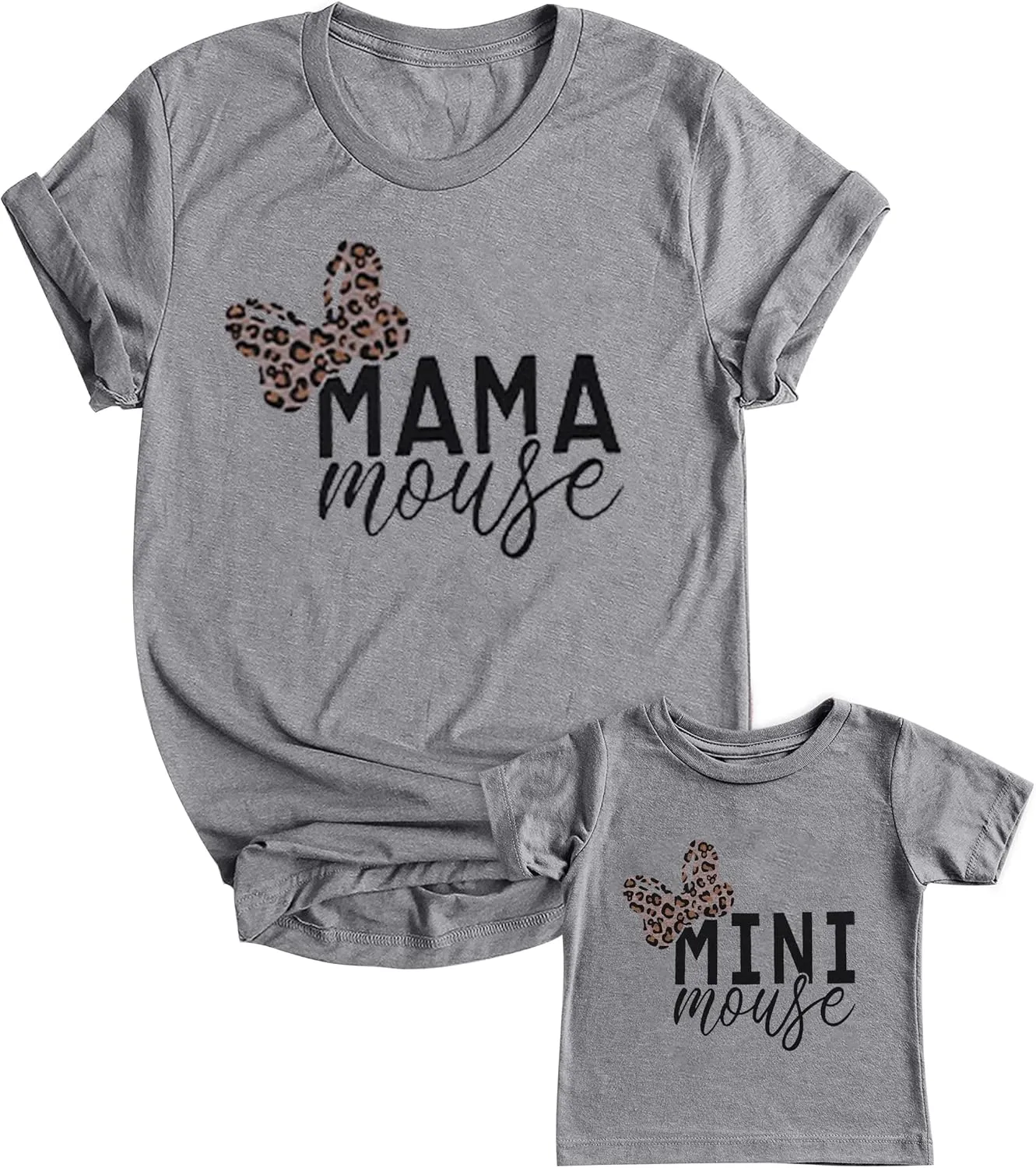 Mommy and Me Matching Shirt Outfit Mama Mini Leopard Love Heart Tshirt Mom Daughter Family Matching Set Clothes