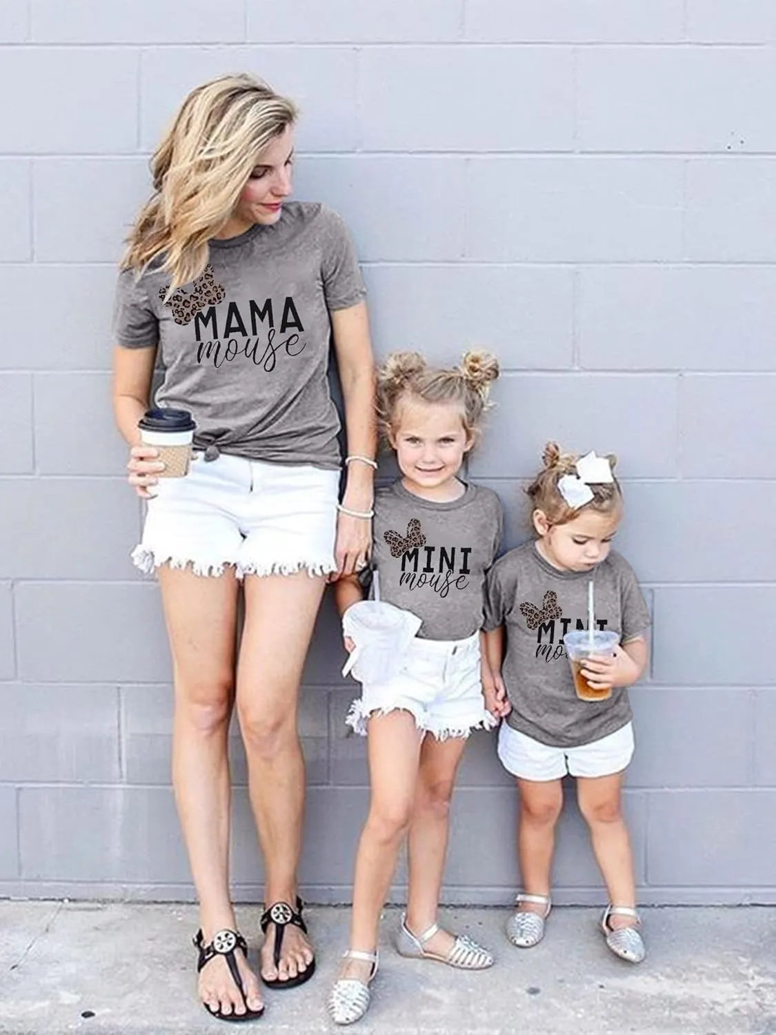 Mommy and Me Matching Shirt Outfit Mama Mini Leopard Love Heart Tshirt Mom Daughter Family Matching Set Clothes