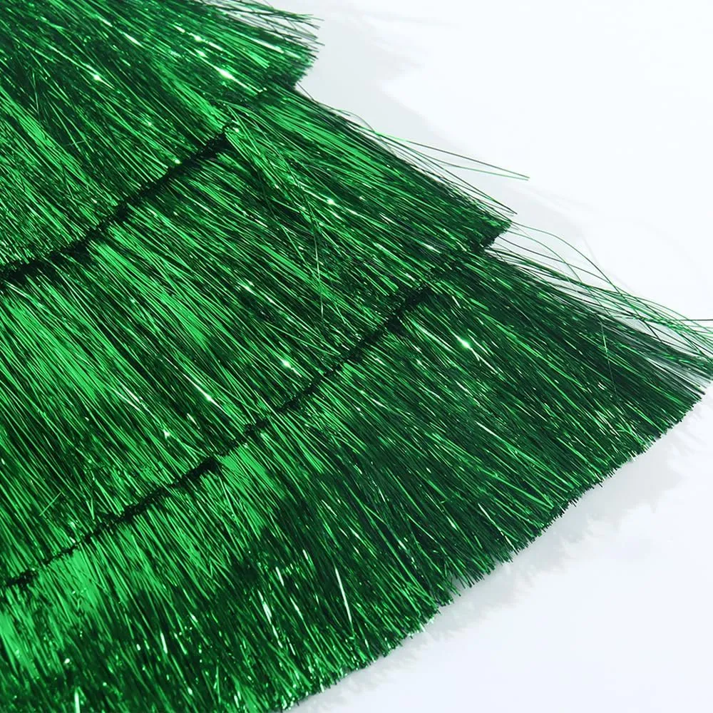 Noomelfish Girls Tinsel Fringe Skirt Sparkly Tassel Metallic Party Skirt(5-12 Years)