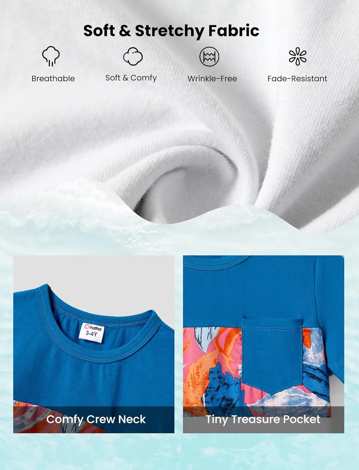 PATPAT Family Matching Outfits Mommy and Me Dresses Hawaiian Tropical Vacation Beach Spaghetti Strap Dress and Shirt