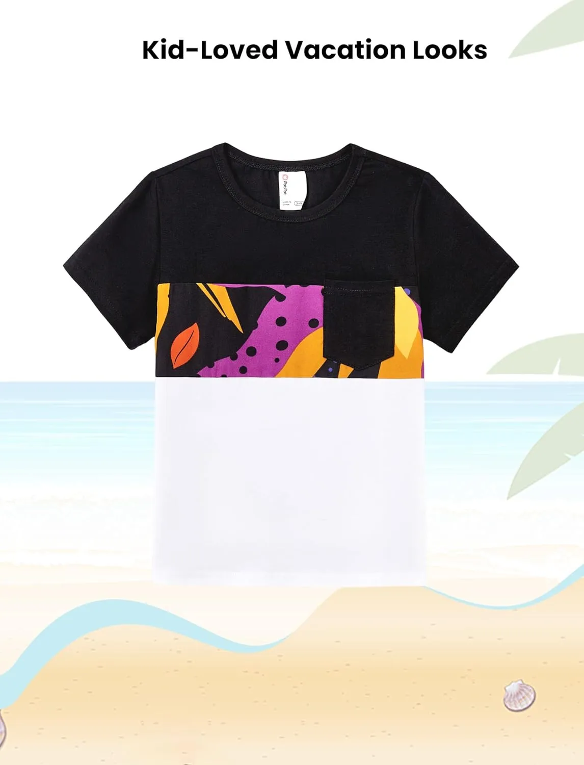 PATPAT Family Matching Outfits Mommy and Me Dresses Hawaiian Tropical Vacation Beach Spaghetti Strap Dress and Shirt