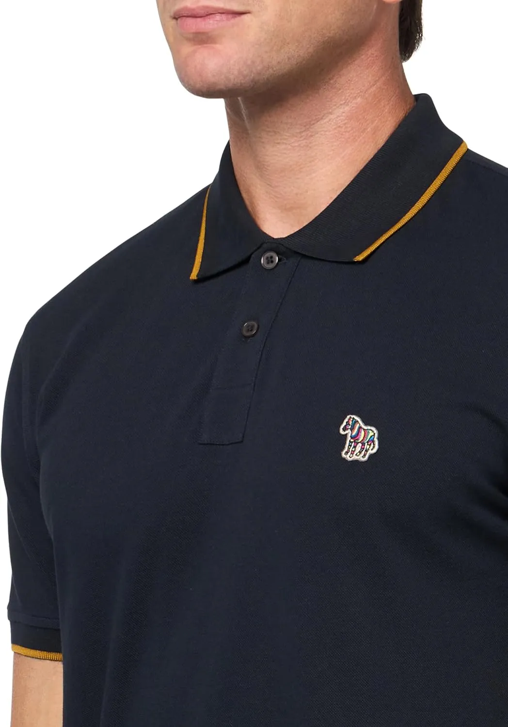 Paul Smith Ps Men's Organic Cotton Zebra Polo Shirt with Contrast Tipping