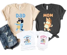 Personalized Family Matching Birthday Shirt, Custom Birthday Matching Shirt, Mom Dad Bingo Matching Family T-Shirt, Birthday T-Shirts Toddler to Big Kid (Design 1)
