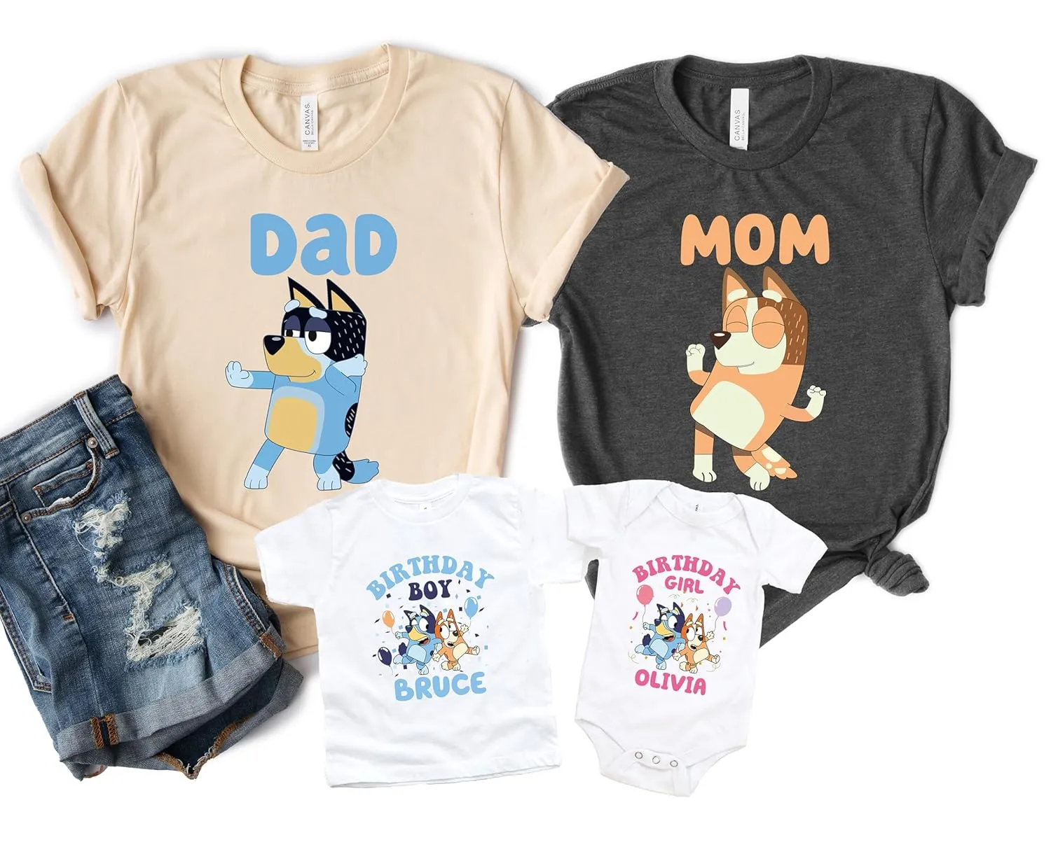 Personalized Family Matching Birthday Shirt, Custom Birthday Matching Shirt, Mom Dad Bingo Matching Family T-Shirt, Birthday T-Shirts Toddler to Big Kid (Design 1)