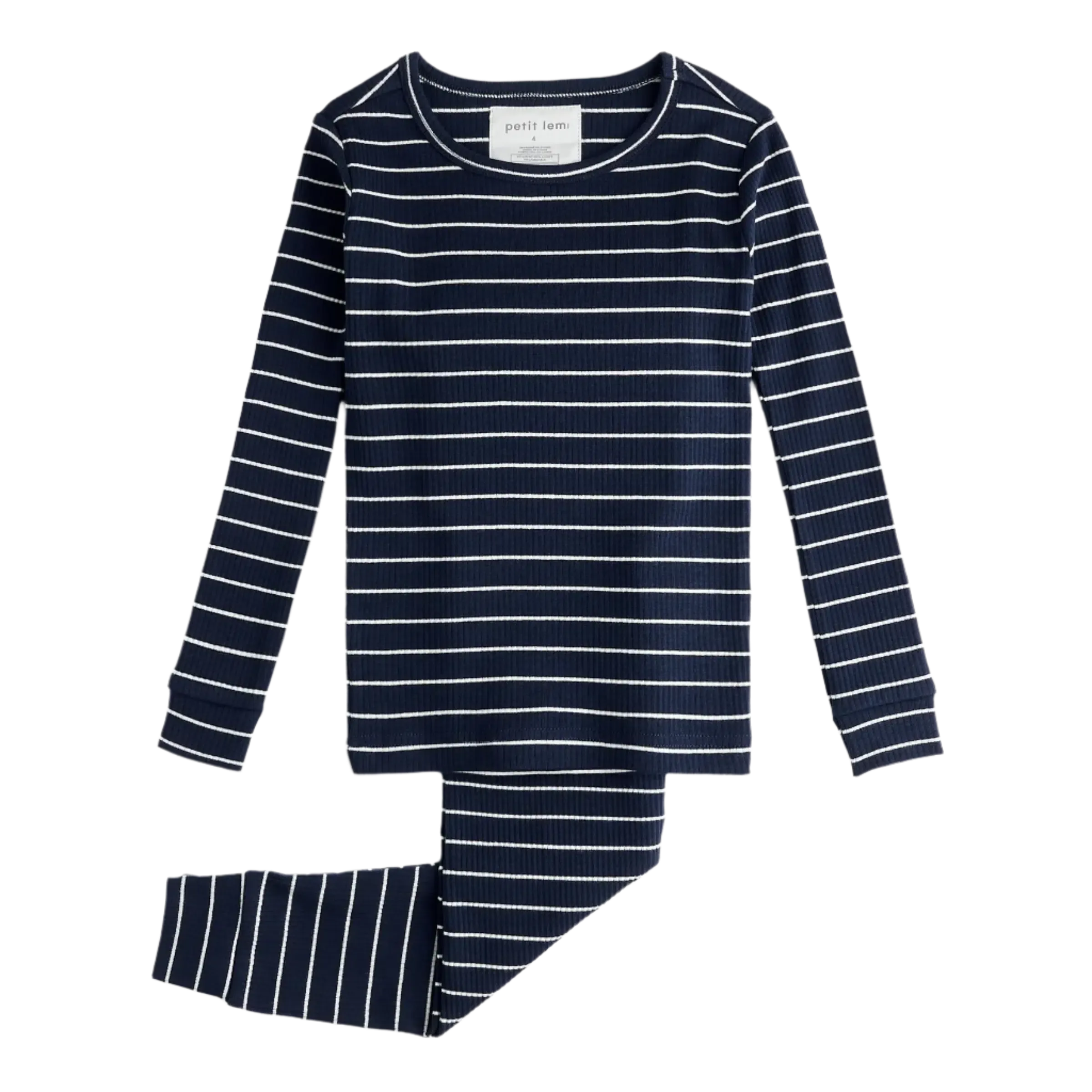 Petit Lem - Organic Modal Rib Pajama Set - Dress Blues Stripe