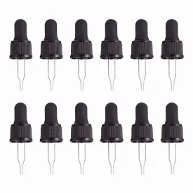 PH PandaHall Set of 12, Glass Eye Droppers for Essential Oil 5ml (1/6 Ounce) Pressure Rotating Cover Oil Droppers Pipettes Roller Tops for Essential Oil Bottles