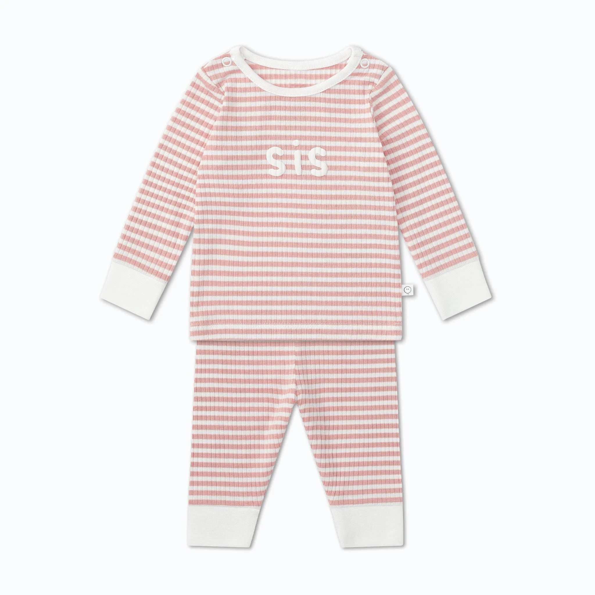 Pink Stripe Sis Ribbed Pajama Set