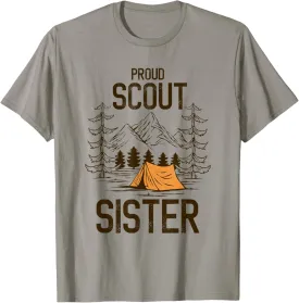 Proud Scout Sister Camping Scout Leader Adventure Travel T-Shirt