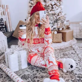 Red Elk Christmas Family Pajamas