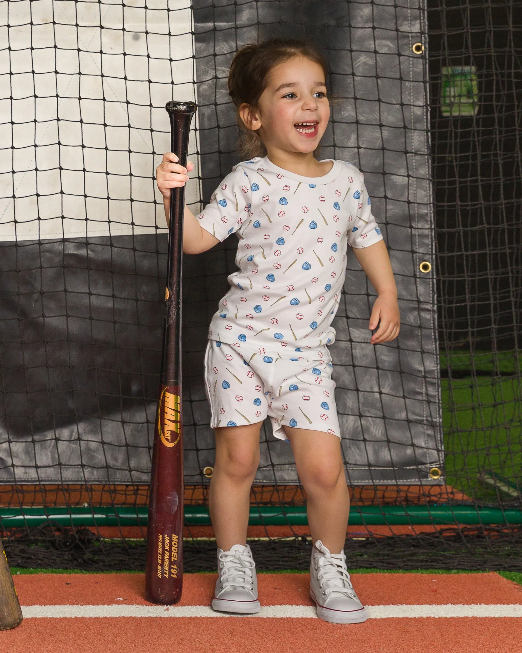 The Organic Short Sleeve Pajama Set [Batter Up]