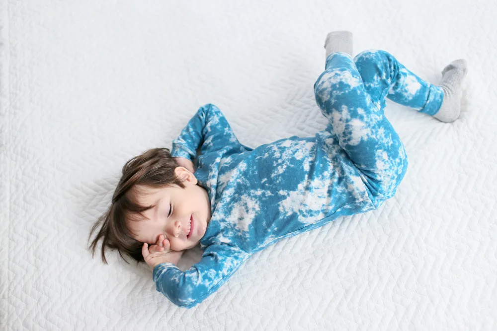 Tie Dye Blue Long Sleeve Pajama