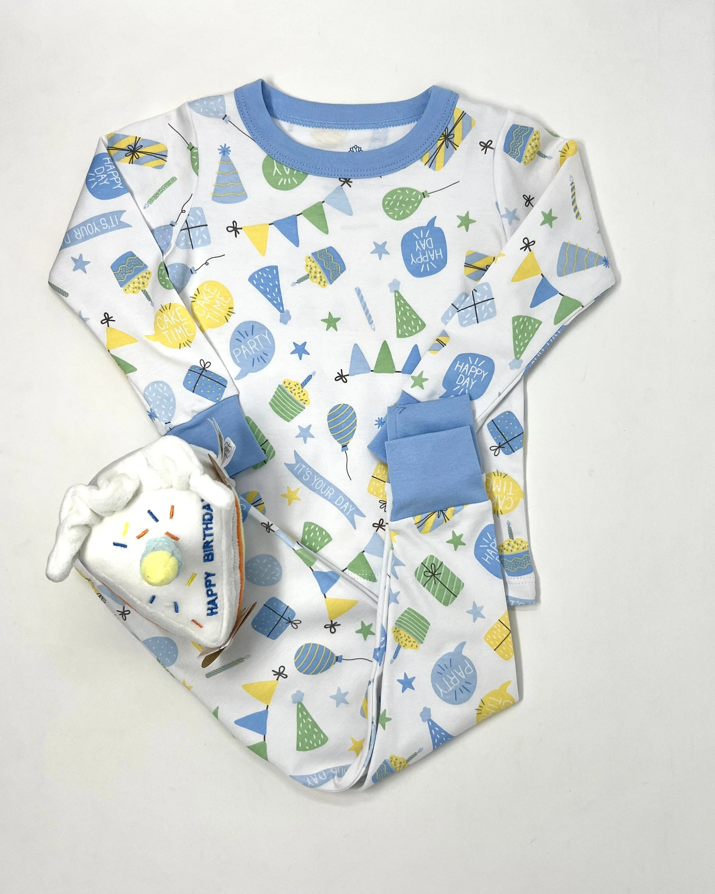 Time to Celebrate Light Blue Toddler Long Pajamas