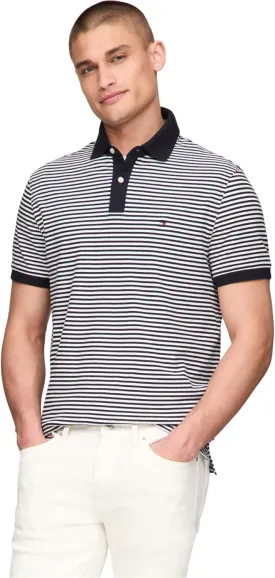 Tommy Hilfiger Men's Short Sleeve Polo Shirts in Regular Fit with Stretch and Organic Pique Cotton
