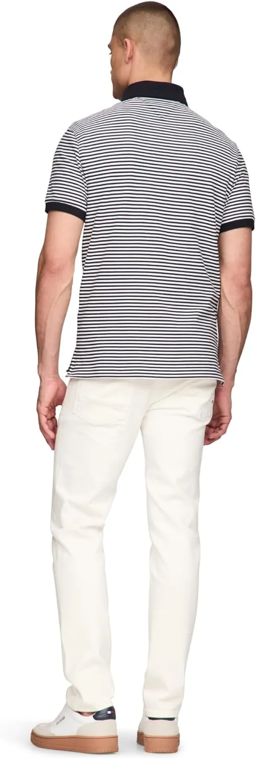 Tommy Hilfiger Men's Short Sleeve Polo Shirts in Regular Fit with Stretch and Organic Pique Cotton