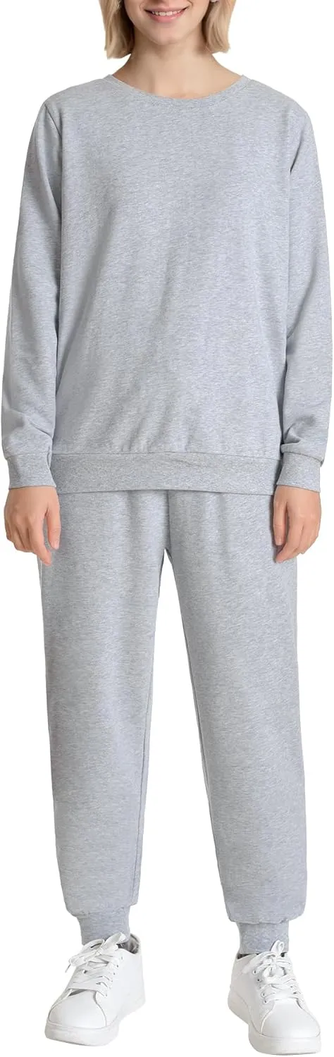 Weintee Women's Petite Jogging Set Pullover Sweatshirt and Sweatpants 2 Piece Sweatsuits