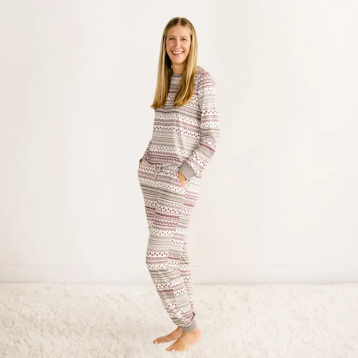 Women's Jogger Pajama Set  - Sugar Plum Fair Isle